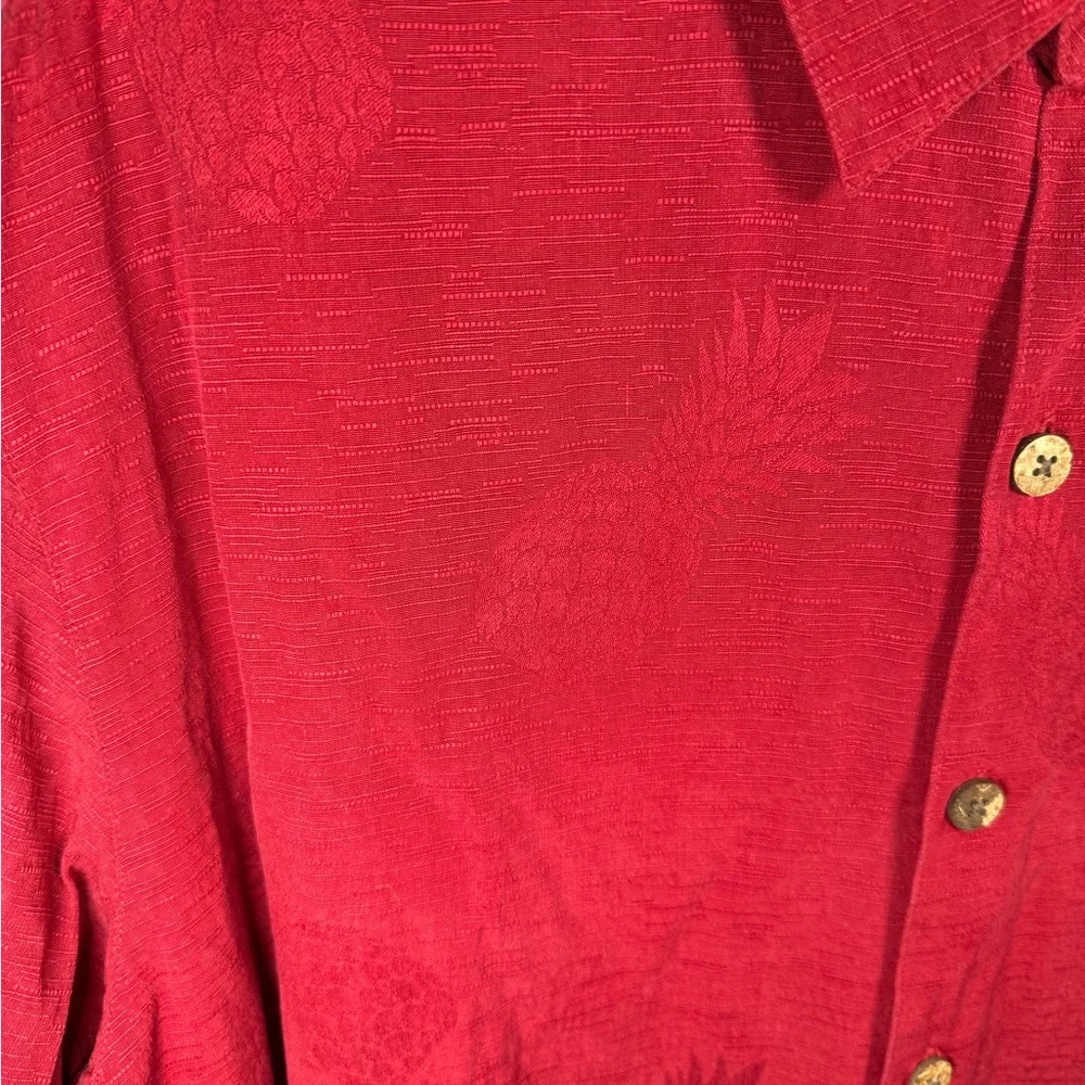 Carribean‎ Hawaiian Silk Men's Shirt size large with Tropical pineapple print
